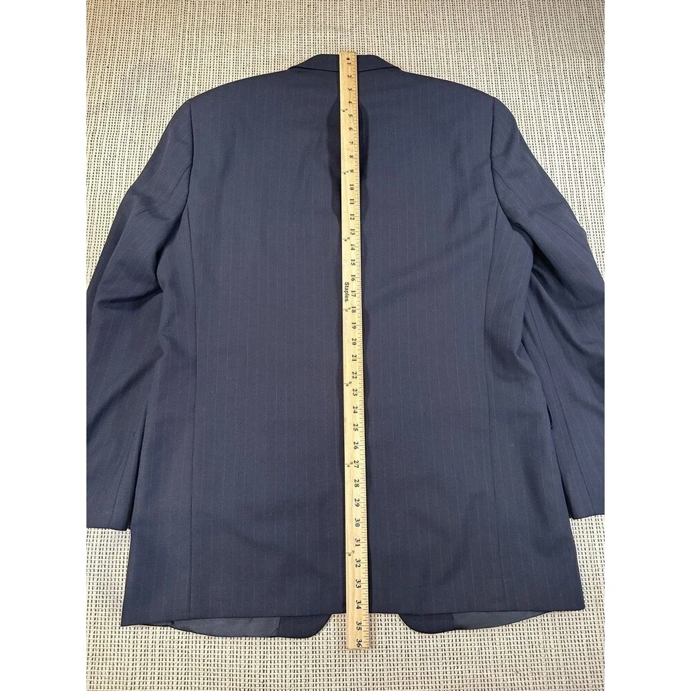 Polo University Club Ralph Lauren Mens 42L Blue Pinstripes Three Button Vintage